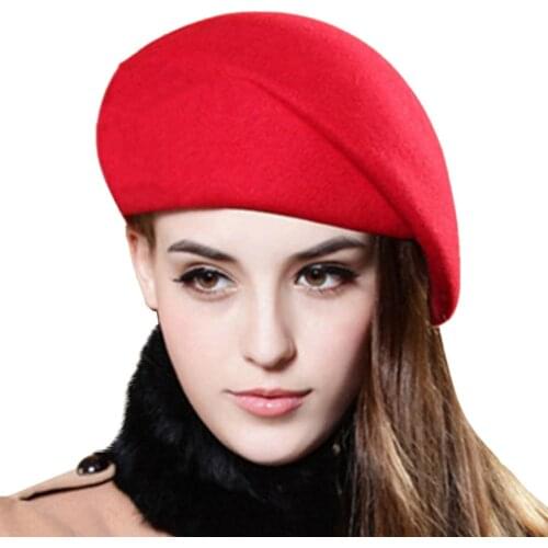 Fashion Elegant Lady Women Beret Beanie New Design Wool Felt Girls Beret Hat Keep Warm Winter Soft Outdoor Beret Hats