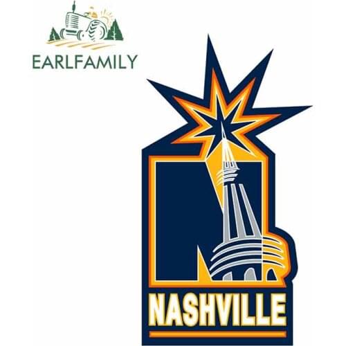 EARLFAMILY 13cm x 7.1cm for Nashville Predators Graffiti Sticker Waterproof Scratch-proof Car Anime Custom Printing Decal