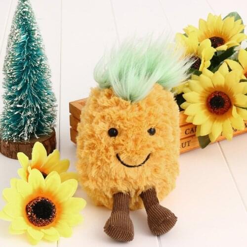 New Backpack Accessories Cute Plush Toys Pineapple Head Soft Stuffed Dolls Gift fashion lovely shape Key pendant Plush toy