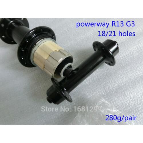 New Powerway R13 G3 Road bicycle hubs Aluminum alloy bike hubs with skewers Road parts 18/21 holes lightest 280g/pair Free ship