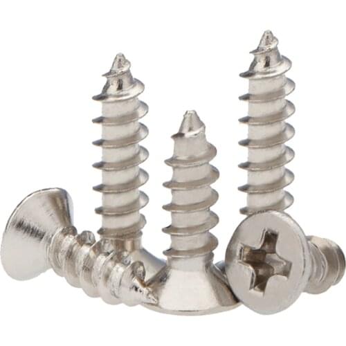 Wkooa 1000 Pcs Flat Head Nickel Plated Self Tapping Screws for Electronic Small Philips M1 M1.2 M1.4 M1.5 M1.7 M2 Toy Screws