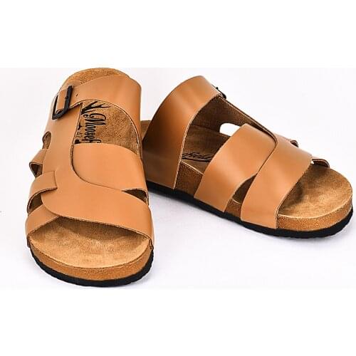 Moosefield Genuine leather 2021 new fashion summer Men Open toe slippers non-slip orthopedic eva sole 40-45 size slippers