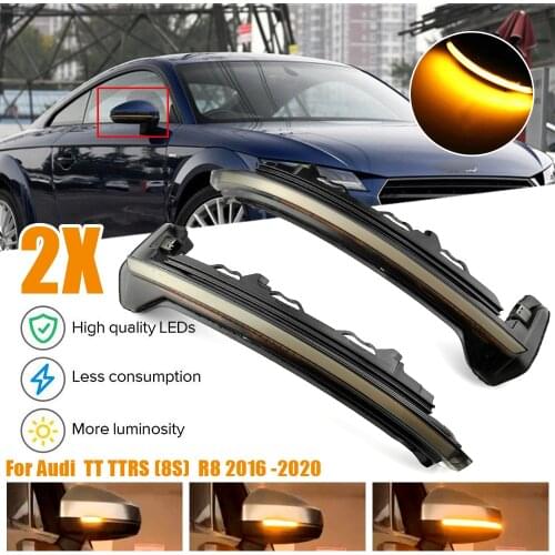 Water Blink Dynamic Flowing Side Mirror LED Turn Signal Light FOR AUDI TT RS FV 8S R8 4S 2016-2020 Side Mirror Indicator replace