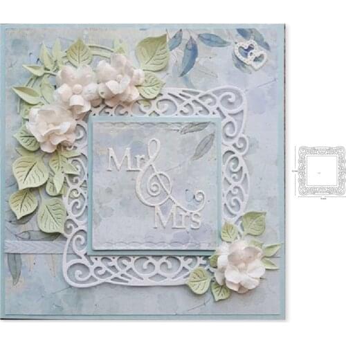 Metal cutting dies etched square frame cut die mold background decoration Scrapbook paper craft knife mould blade punch dies