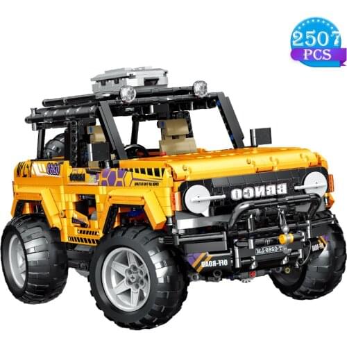 High-tech Famous Diy Off-road Car Building Blocks Speed Jeep Static Simulation Model Bricks Children Toys Birthday Gift for Boys