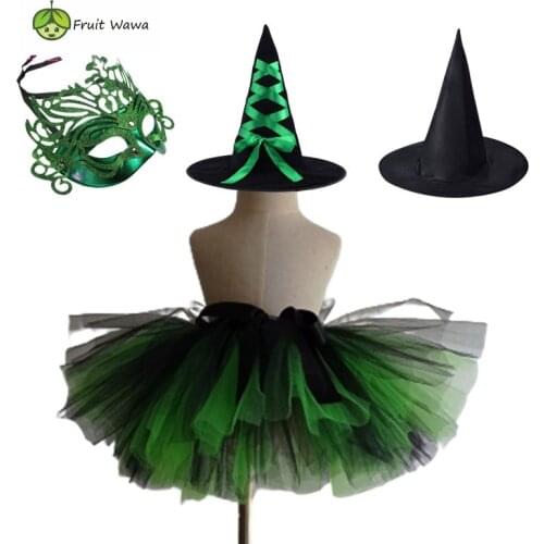 Tutu Skirt Halloween Costume Cosplay Clothing Children Skirt For Girls with Witch Hat