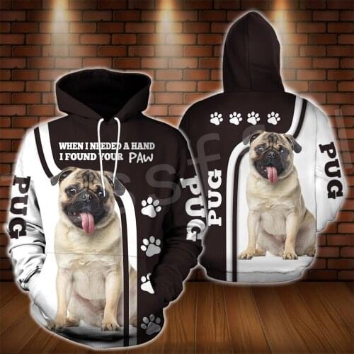 Tessffel Animal Pug Dog Pet Funny NewFashion Mens Womens Sweatshirts/Hoodies/zipper/Jacket 3Dprint Pullover Tracksuit Casual s13