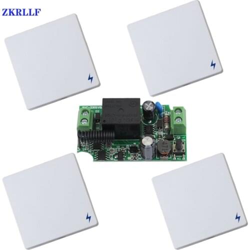 ZKRLLF 433MHz AC 220V 1CH Wireless RF Remote Control Switch Wireless Light Switch Push Button 86 Wall Panel Remote Transmitter