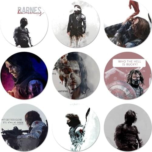 58mm Bucky Barnes Icons Pins Badge Decoration Brooches Metal Badges For Backpack Decoration