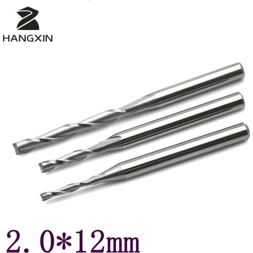 10pcs 3.175mm*12mm*2mm double groove straight non-cemented carbide tool end mill CNC manufacturers MDF wood acrylic
