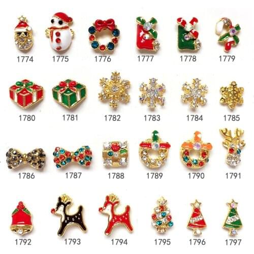 10pcs/lot,3D Nail Art accessories Decorations Christmas gift socks tree snow flower,bling Crystal Rhinestones Nails Tips Beauty