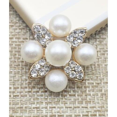 15*17 MM Mini Bling Metal Plating Flatback Button For Craft Clear Decor Rhinestone Button For Wedding Embellishments MYQB068