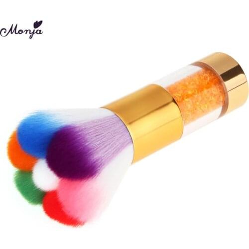2 Colors Nail Brush Dust Clean Soft Diamond Plastic Handle Acrylic Nail Cleaning Brush Nail Care Manicure Pedicure Tools