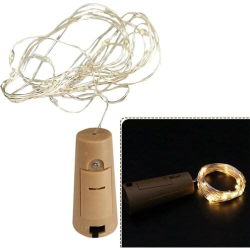 2M 20-LED Copper Wire String Light Cork Lights Stopper For Glass Bottle Decoration Christmas String Lights Send Battery