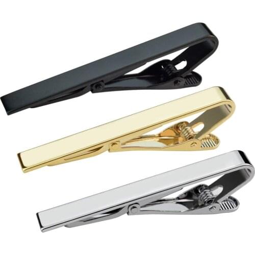 3pcs Tie Bar Clip, Tie Tack Pins Tie Clips Men Silver Gold Black Necktie Bar Pinch Clip Set 2.2 inch Clasps Business Professio