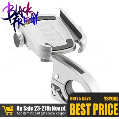 360 Degree Rotation Motorcycle Phone Holder Aluminium Alloy Handlebar Bracket for 4-7" Smart Phone