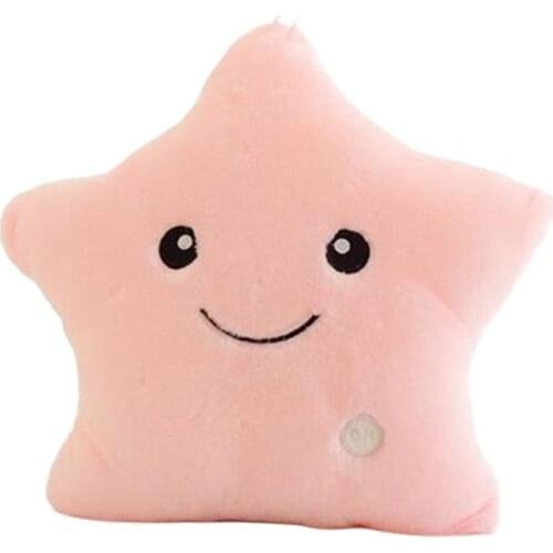 40*35CM Luminous Star Cushion Colorful Glowin Pillow Plush Doll Led Light Toys Gift For Girl Kids Christmas Plush Light Toys Hot