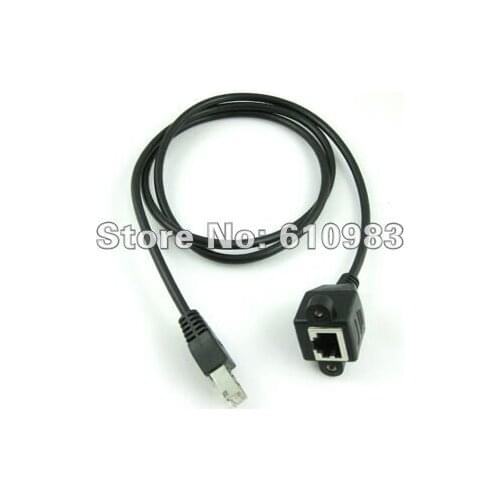 5pieces/lot) 1M Ethernet LAN RJ45 Network connector female Jack with screw holes to male Plug adapter Cable