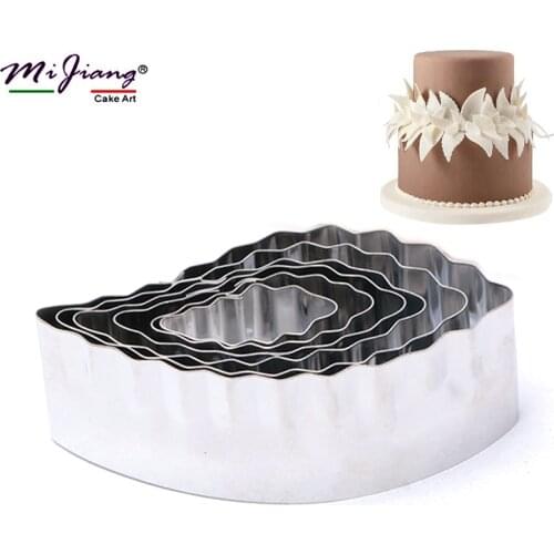 6pcs/set Flower Petal Fondant Cutter Stainless Steel Cookie Mold Cake Decoration Baking Tools Confeitaria Christmas Mold A380