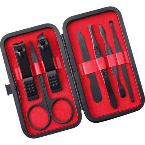7Pcs/set Professional Nail Clippers Stainless Steel Manicure Set Tweezer Scssior Cuticle Kit Portable Nail Tools Set