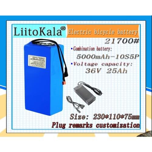 LiitoKala 36V Battery 25ah ebike battery 20A BMS 36V 25AH 21700 10S5P Lithium Battery Pack For Electric bike Electric Scooter