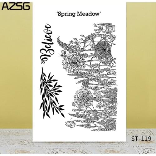 AZSG Spring Meadow Clear Stamps/Seals For DIY Scrapbooking/Card Making/Album Decorative Silicone Stamp Crafts