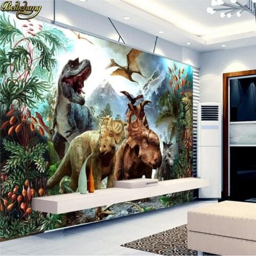 Beibehang Custom photo wallpaper large mural large 3D stereo dinosaur murals backdrop wall papel de parede wall paper