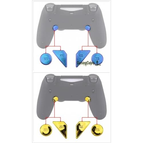 Glossy Replacement Redesigned Back Buttons K1 K2 Paddles for eXtremeRate PS4 Controller Dawn 2.0 Remap Kit