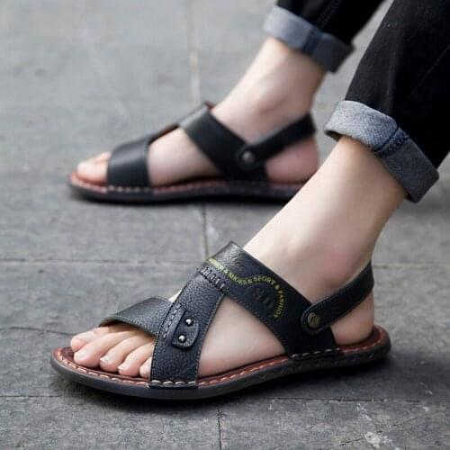 Casa deportivas piel sandles cuir genuine de men rasteira masculino cuero for beach vietnam hombre shoes sandalen sandals couro