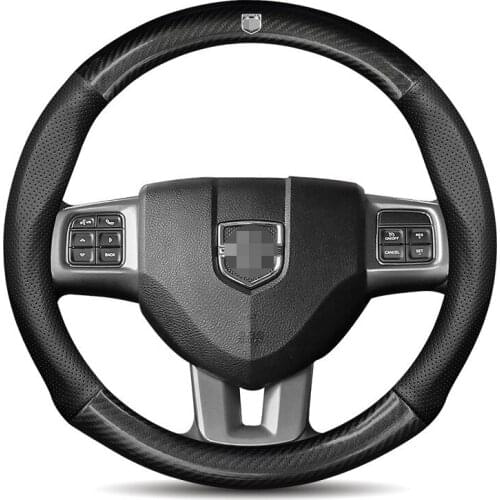 Dodge Capa De Volante De Couro Fibra De Carbono Dodge Caliber Journey Ram 1500 Challenger Carregador Nitro Durango