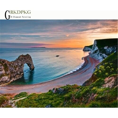 Sea view 5d diy diamond painting cartoon home wedding decoration rhinestone full square diamond embroidery picture 3D Mosaic ima