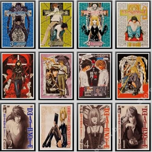 Classic Japanese anime death note family wall decoration prints wall stickers retro style bar childrens room poster