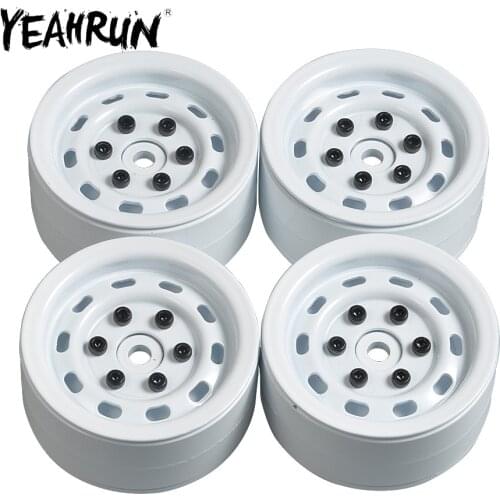YEAHRUN Metal Alloy 1.9 Inch Beadlock Wheel Rims for Axial SCX10 90046 D90 1/10 RC Crawler Car Wheel Hub