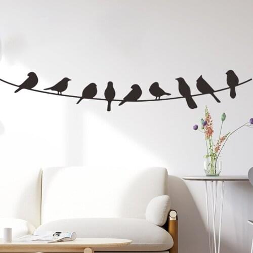 Bird on The Wire Creative Wall Sticker Modern Home Decor Bedroom Living Room Sofa Backdrop Wall Decals Boy Girl Room Decoration