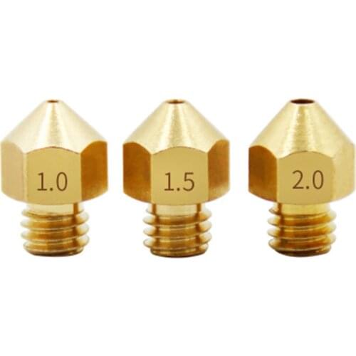 Copper Brass 1 1.5 2mm size suitable for M6 3MM Filaments For MK8 Ultimaker 2 UM2 3d printer parts Extended Extruder Hotend
