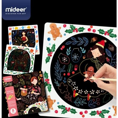 Milu Children Scratch Drawing Paper Handmade Diy Drawing Cards Baby Safety Non-toxic Black Cardboard Paper Hand Scratch Drawing