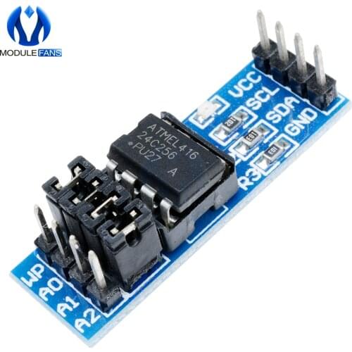 5PCS New AT24C256 I2C IIC Interface EEPROM Memory Module 8P Chip Power Supply Indicator Pull Up Resistor Direct Jumper Setting