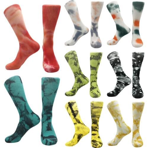 2021 new cotton mens socks creative tie-dye cool fun party skateboard womens socks personality style student socks