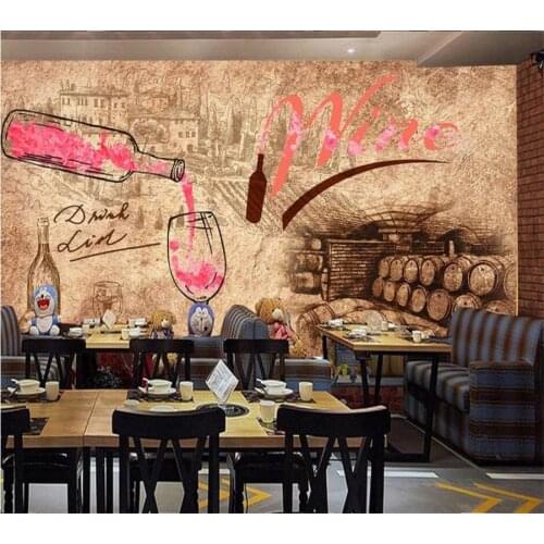 Custom wallpaper 3d mural retro wine winery wine cellar bar hotel wall living room bedroom decoration wallpaper papel de parede