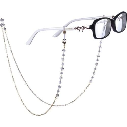 2021 Korea Retro Pearl Crystal Bead Necklace Mask Chain Strap The Glasses Chain Hanging Around The Neck Is A Universal Glasses