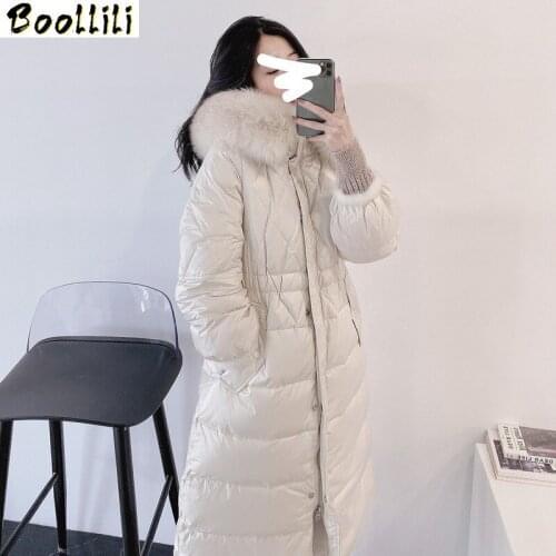 Boollili White Duck Down Jacket Women Clothes 2020 Winter Coat Women Korean Fox Fur Collar Puffer Jacket Women Warm Parka