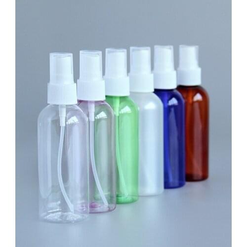 100ML X 48 Clear Green Blue Brown Peal White Empty Makeup Spray Pump Plastic Bottle 100cc Perfume Cosmetic PET Bottle Container
