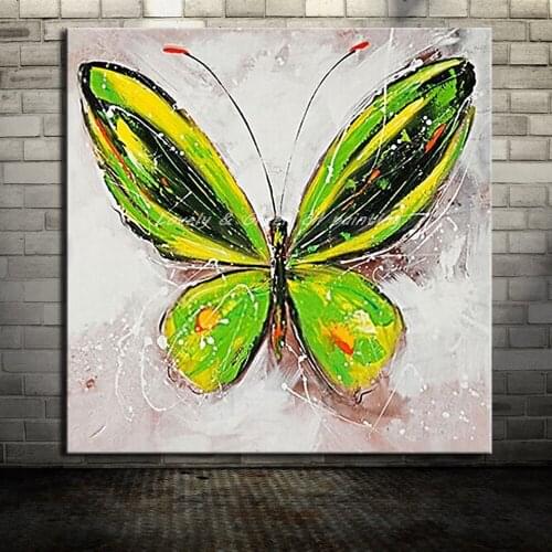 Hand Painted Beautiful Butterfly Animal Oil Painting On Canvas Modern Abstract Wall Art For Living Room Home Decoration No Frame