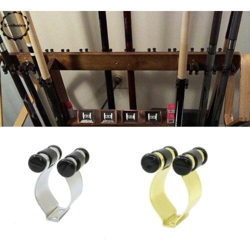 Snooker Pool Cue Billiard Stick Rack Clip with Silvery or Brass Finish (10-Count)