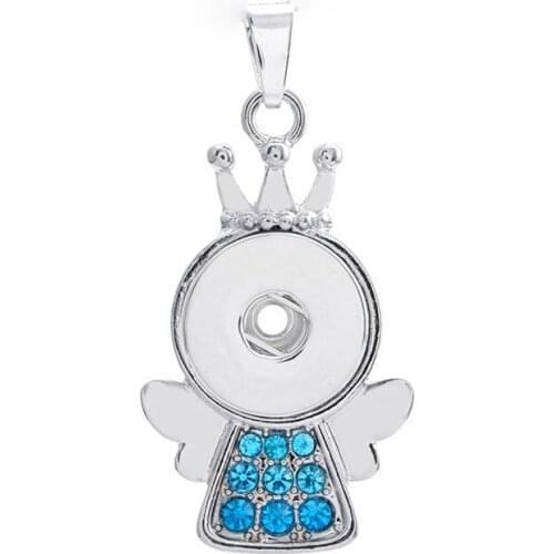 Rhinestones 206 King Ginger Snap Button Jewelry Pendants Necklace Interchangeable Charm Jewelry For Women(fit 18mm button)
