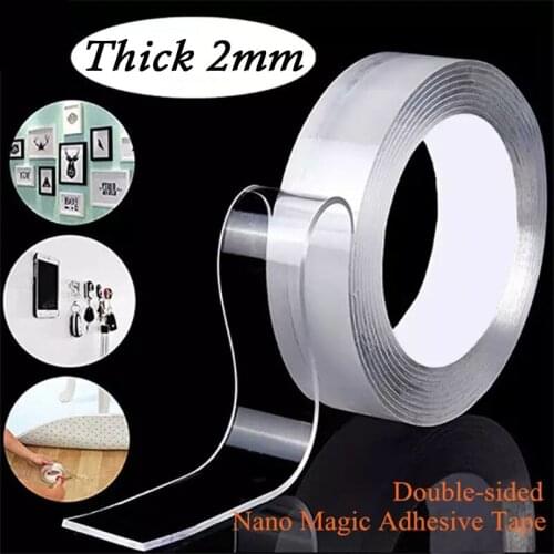 With Box Nano Magic Tape Double Sided Tape Transparent No Trace Waterproof Adhesive Tape Cleanable Home kitchen Mounting Tape
