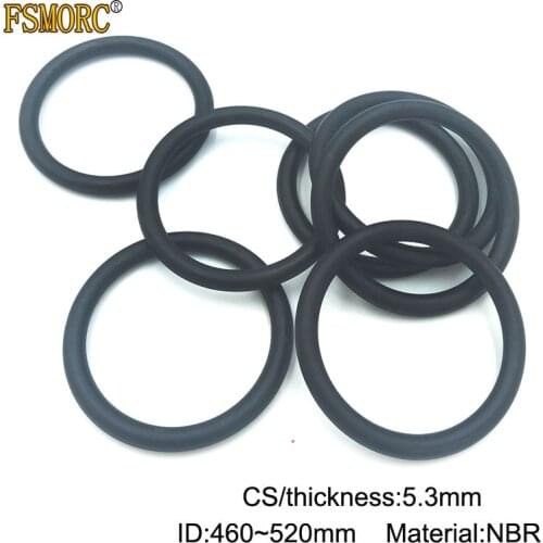 2pcs 5.3mm Thickness Nitrile Rubber O Rings ID 460 470 480 490 500 510 515 520mm NBR o ring sealing Gasket