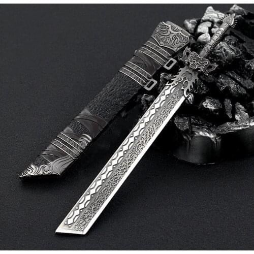 Alloy Scabbard Sword Magic Road Surrounding Love Model Game Props Bar Ornaments Pendant Keychain All-metal Crafts Creative Toys