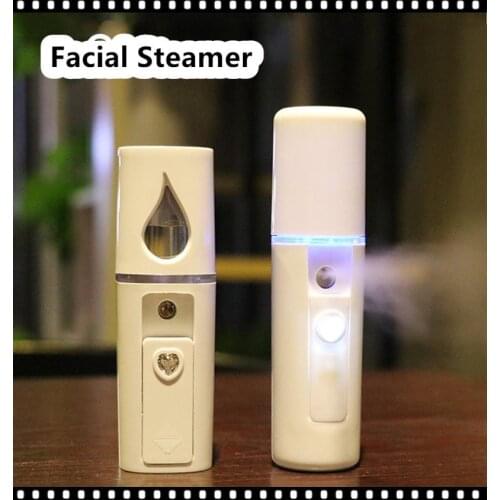 20ML Mirror Moisturizing Facial Steamer Slide-type Nano Spray USB Cool Mist Sprayer Light-emitting Rhinestone Face Humidifier
