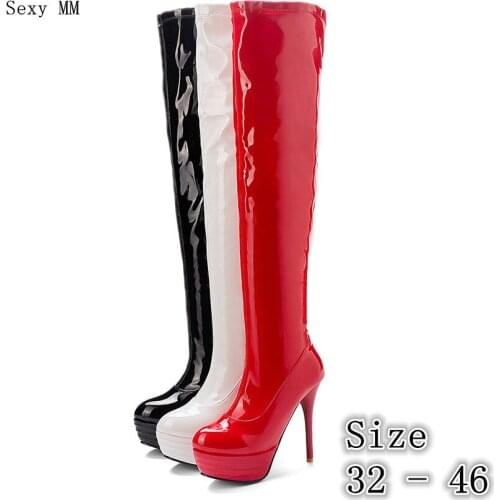 Autumn Platform Women Over the Knee Boots High Heel Shoes Woman Thigh High Boots Small Plus Size 32 33 -40 41 42 43 44 45 46